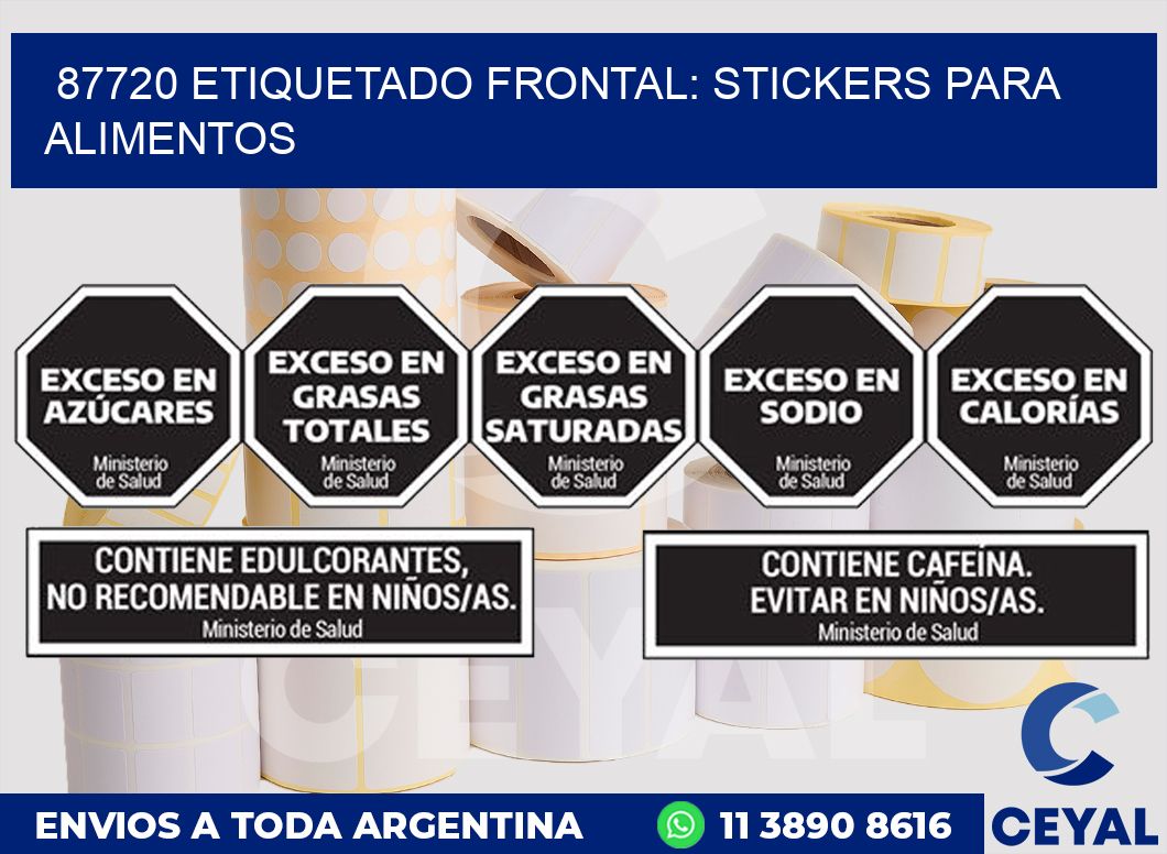 87720 ETIQUETADO FRONTAL: STICKERS PARA ALIMENTOS