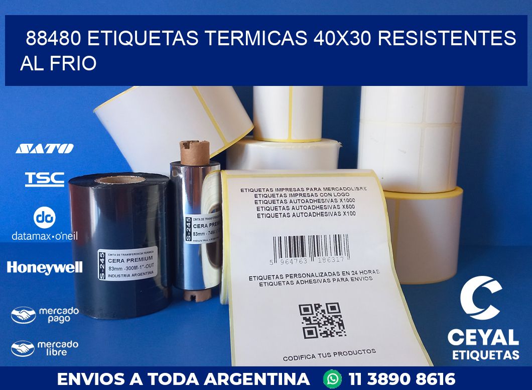 88480 ETIQUETAS TERMICAS 40X30 RESISTENTES AL FRIO