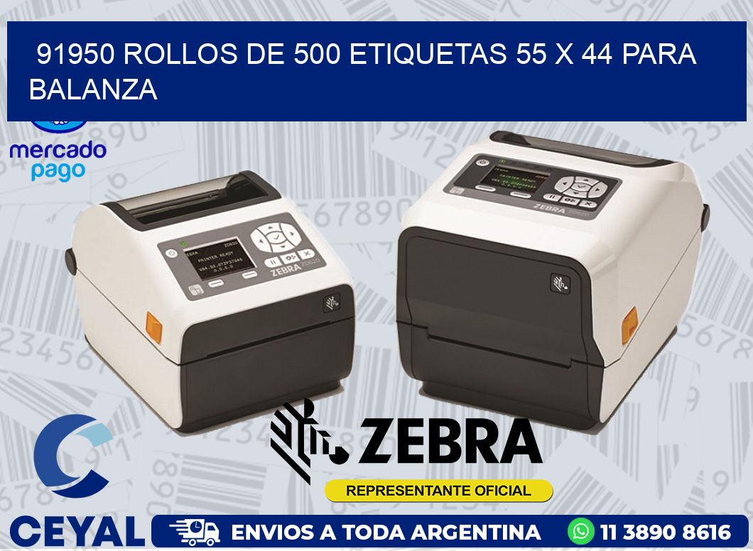 91950 ROLLOS DE 500 ETIQUETAS 55 X 44 PARA BALANZA