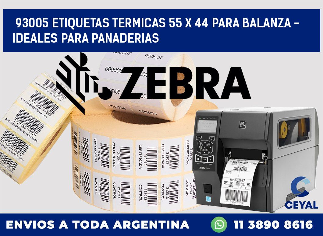 93005 ETIQUETAS TERMICAS 55 X 44 PARA BALANZA - IDEALES PARA PANADERIAS