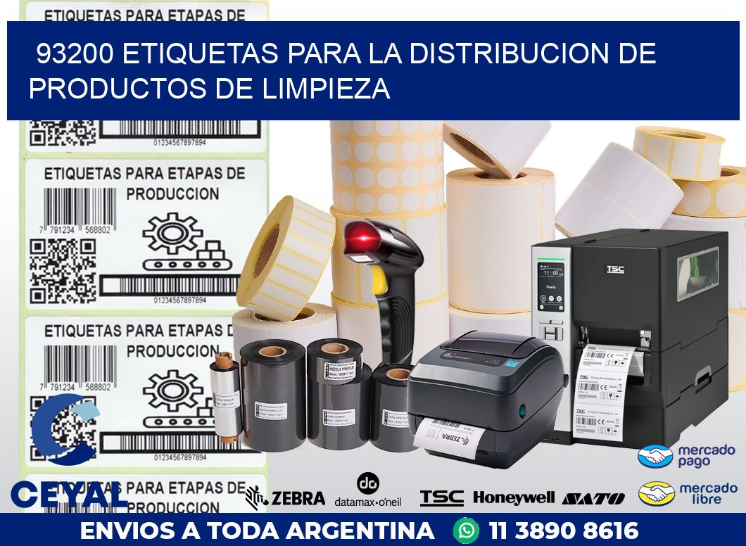 93200 ETIQUETAS PARA LA DISTRIBUCION DE PRODUCTOS DE LIMPIEZA