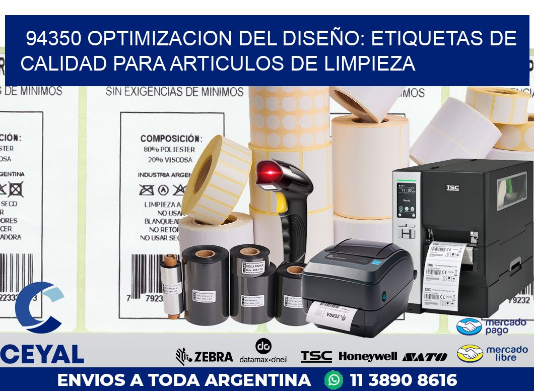 94350 OPTIMIZACION DEL DISEÑO: ETIQUETAS DE CALIDAD PARA ARTICULOS DE LIMPIEZA