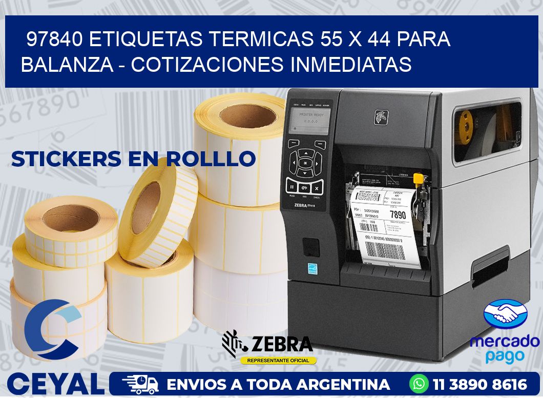 97840 ETIQUETAS TERMICAS 55 X 44 PARA BALANZA - COTIZACIONES INMEDIATAS