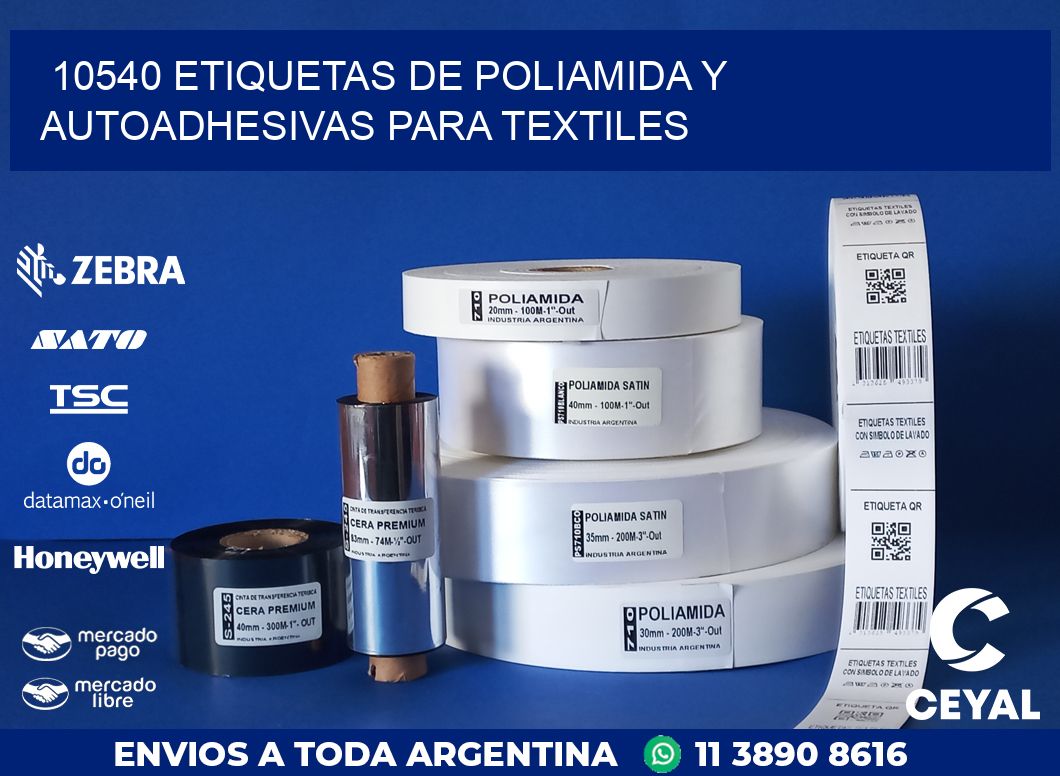 10540 ETIQUETAS DE POLIAMIDA Y AUTOADHESIVAS PARA TEXTILES