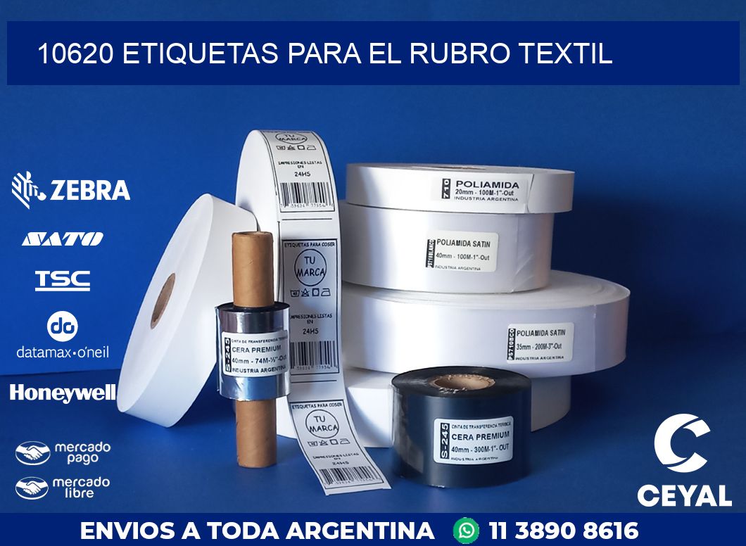 10620 ETIQUETAS PARA EL RUBRO TEXTIL