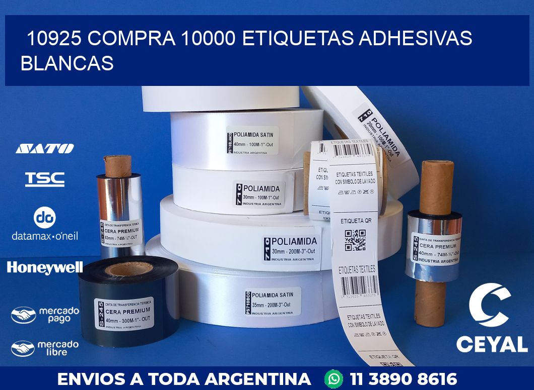 10925 COMPRA 10000 ETIQUETAS ADHESIVAS BLANCAS