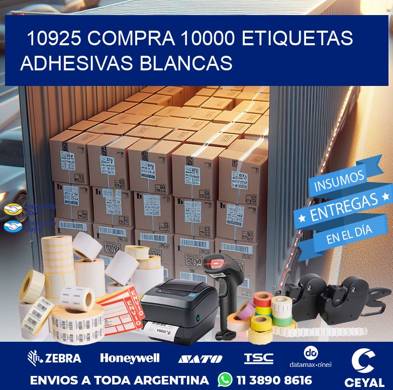 10925 COMPRA 10000 ETIQUETAS ADHESIVAS BLANCAS