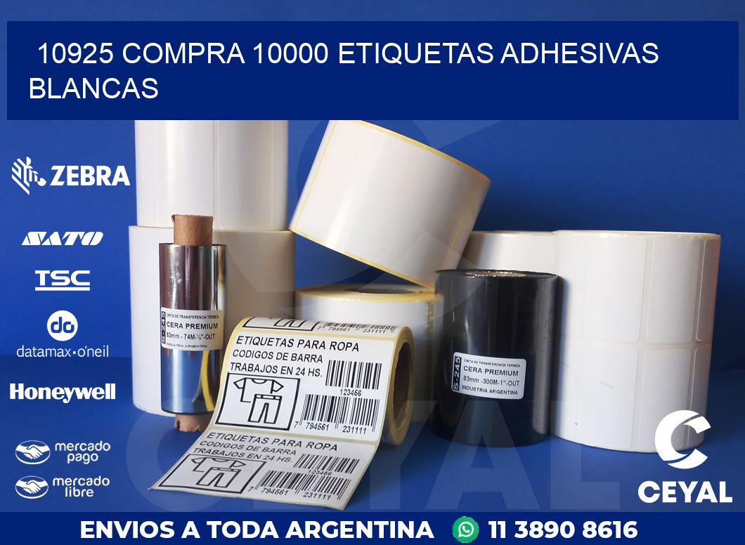 10925 COMPRA 10000 ETIQUETAS ADHESIVAS BLANCAS