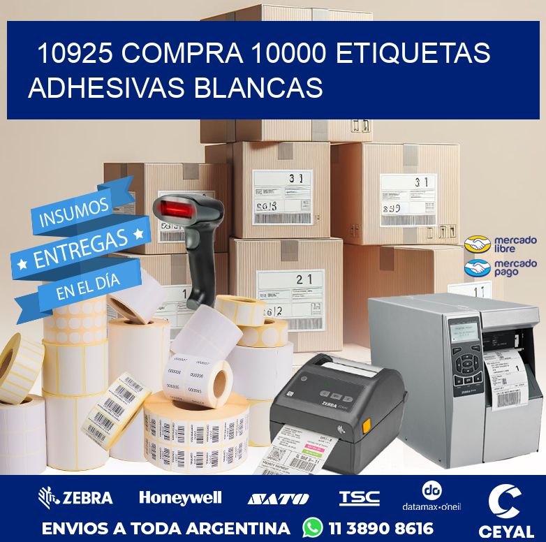 10925 COMPRA 10000 ETIQUETAS ADHESIVAS BLANCAS