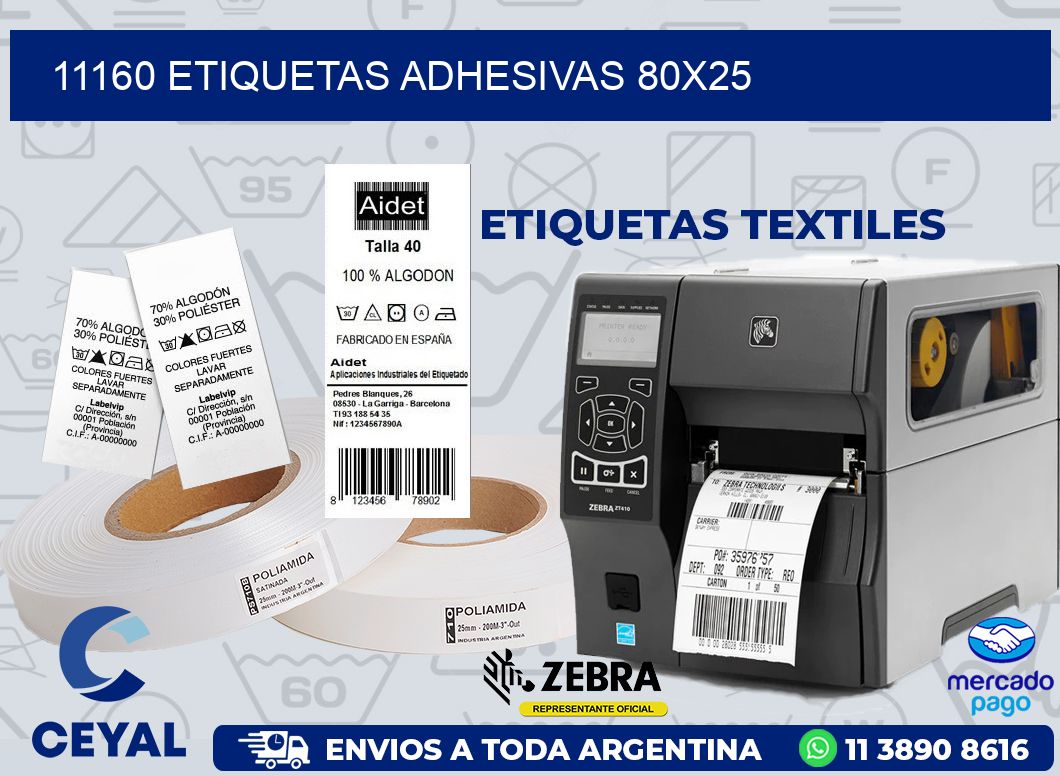 11160 ETIQUETAS ADHESIVAS 80X25