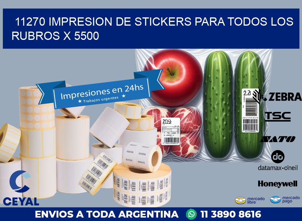 11270 IMPRESION DE STICKERS PARA TODOS LOS RUBROS X 5500