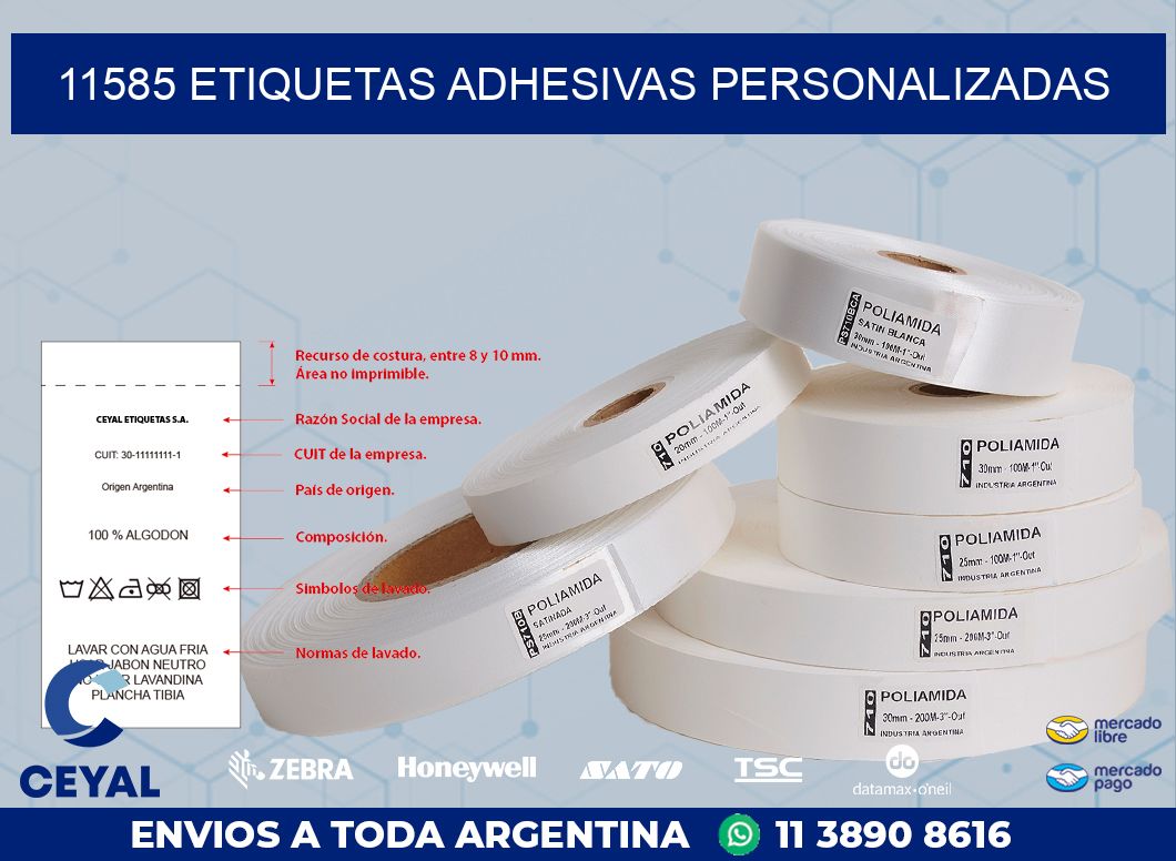 11585 ETIQUETAS ADHESIVAS PERSONALIZADAS