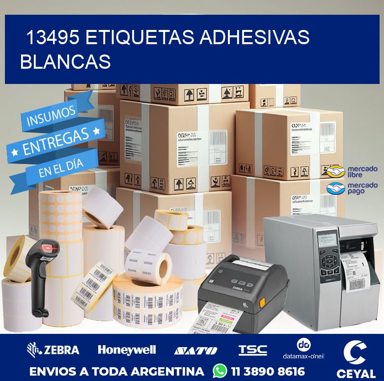 13495 ETIQUETAS ADHESIVAS BLANCAS