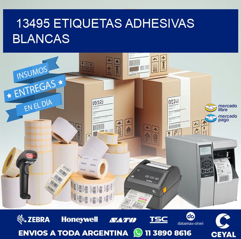 13495 ETIQUETAS ADHESIVAS BLANCAS