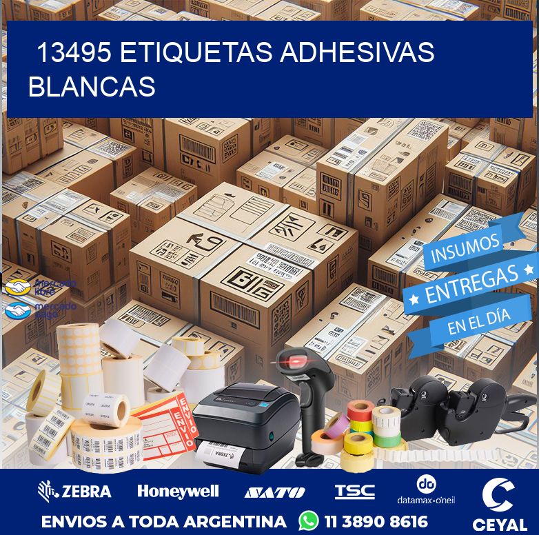 13495 ETIQUETAS ADHESIVAS BLANCAS