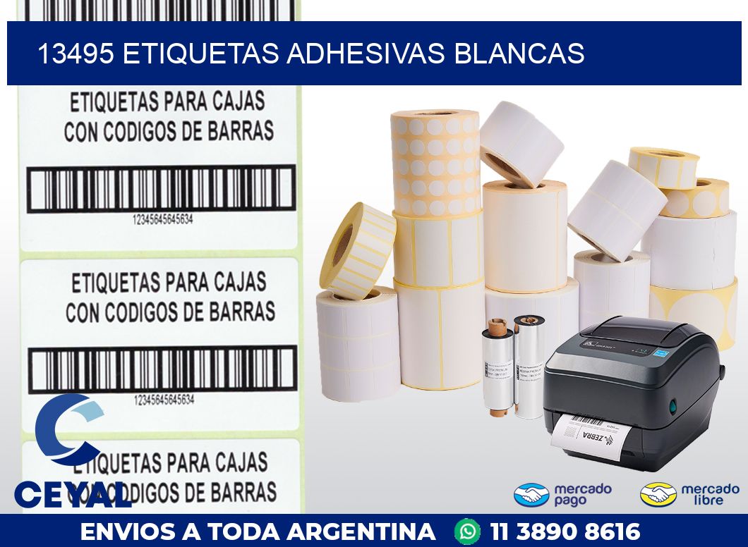 13495 ETIQUETAS ADHESIVAS BLANCAS