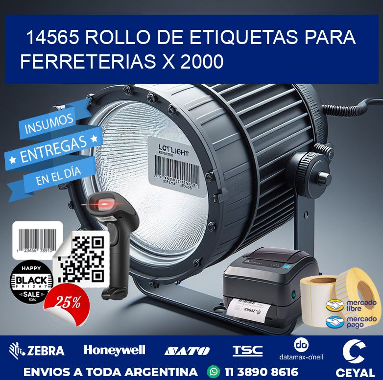 14565 ROLLO DE ETIQUETAS PARA FERRETERIAS X 2000