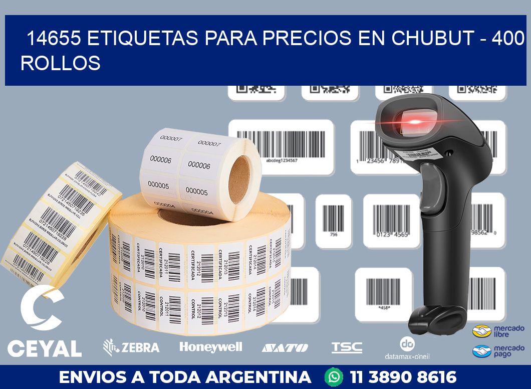 14655 ETIQUETAS PARA PRECIOS EN CHUBUT - 400 ROLLOS