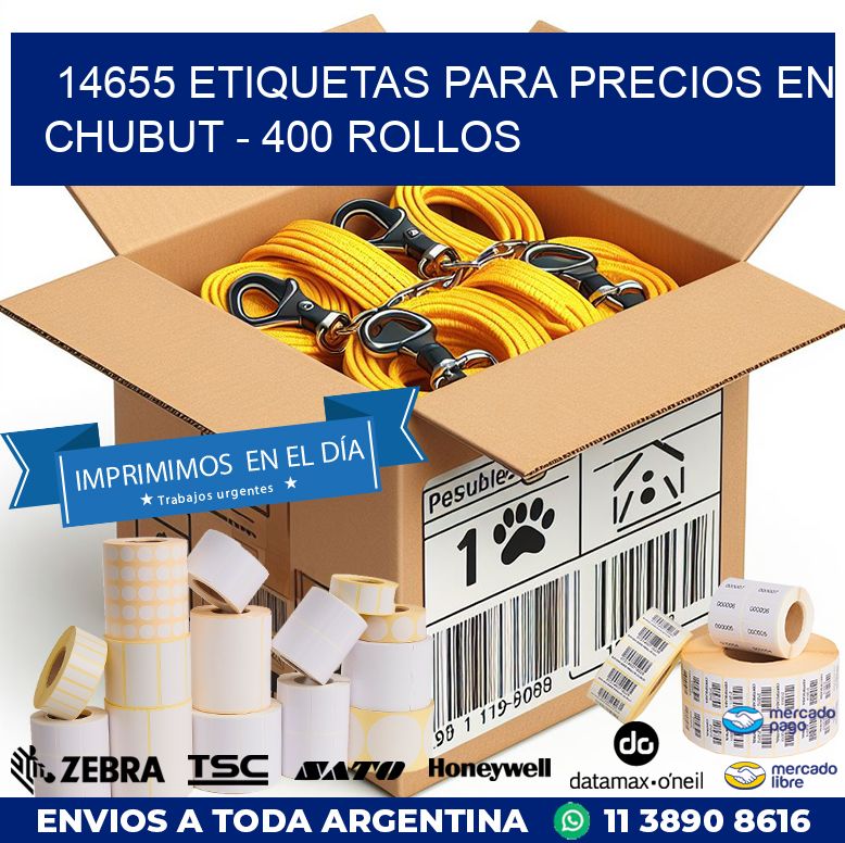 14655 ETIQUETAS PARA PRECIOS EN CHUBUT – 400 ROLLOS