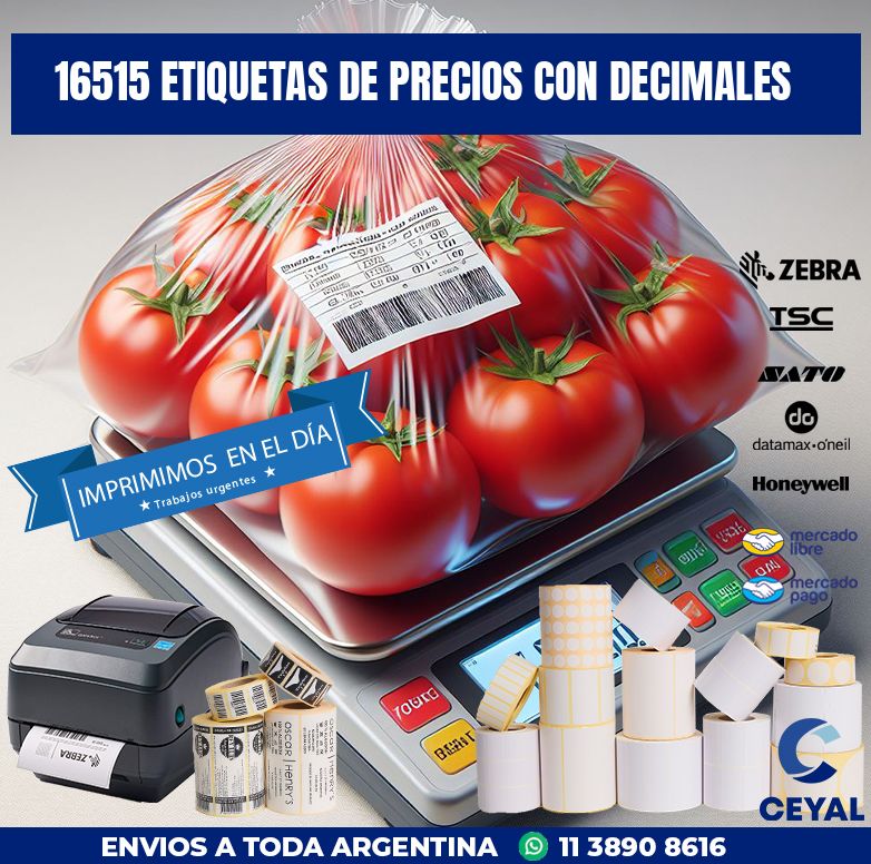 16515 ETIQUETAS DE PRECIOS CON DECIMALES