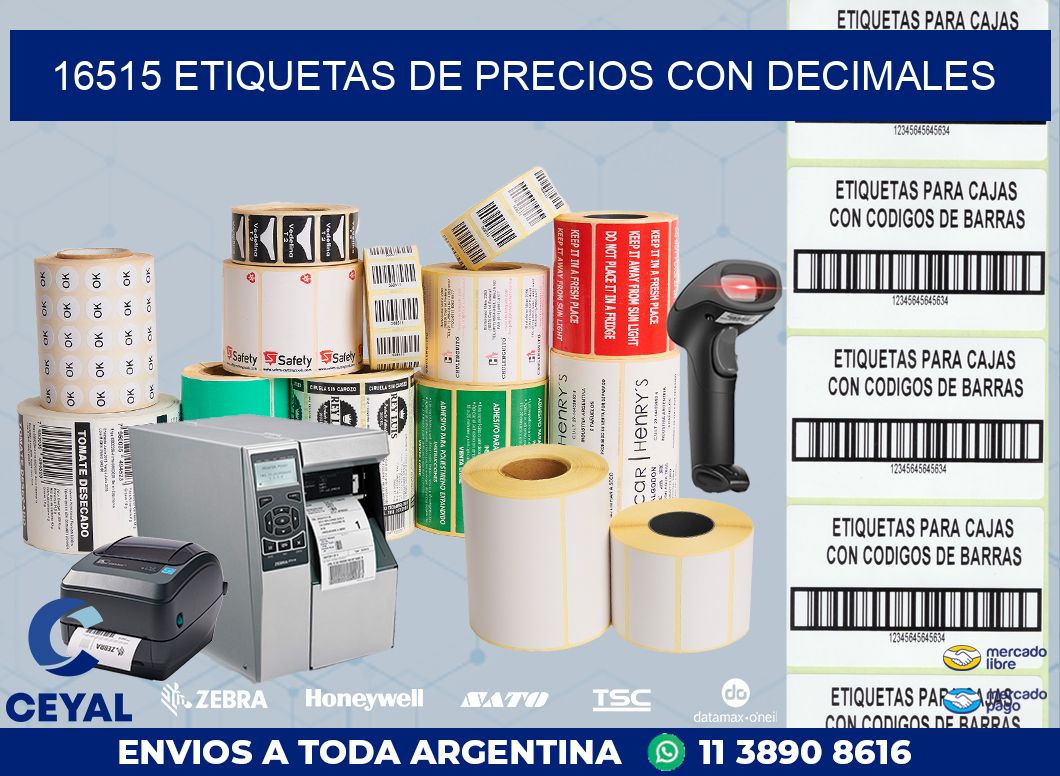 16515 ETIQUETAS DE PRECIOS CON DECIMALES