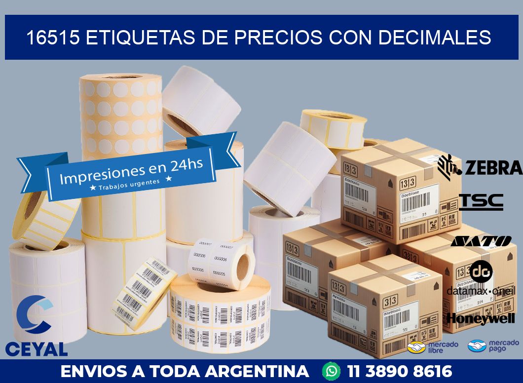 16515 ETIQUETAS DE PRECIOS CON DECIMALES