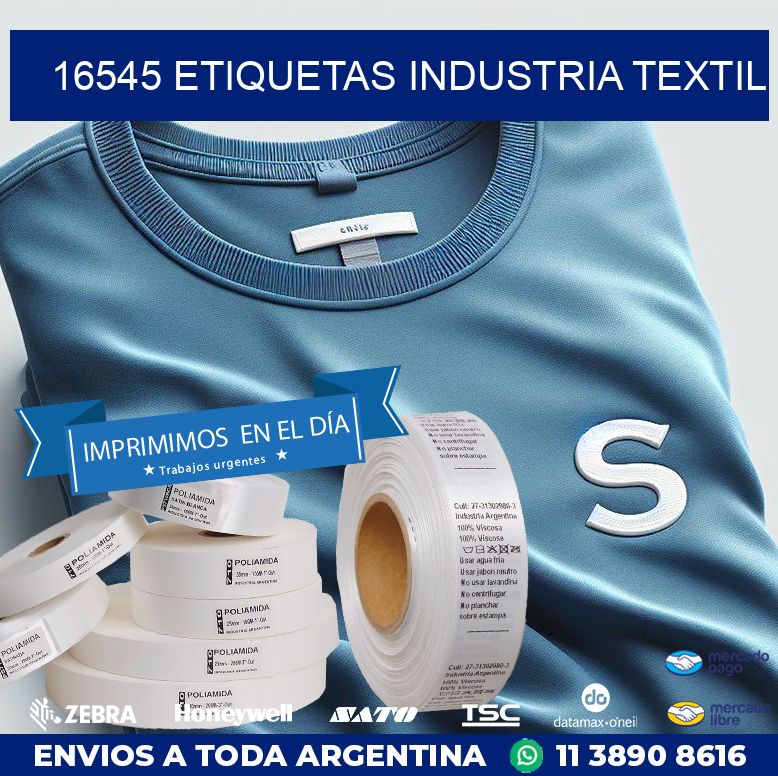 16545 ETIQUETAS INDUSTRIA TEXTIL