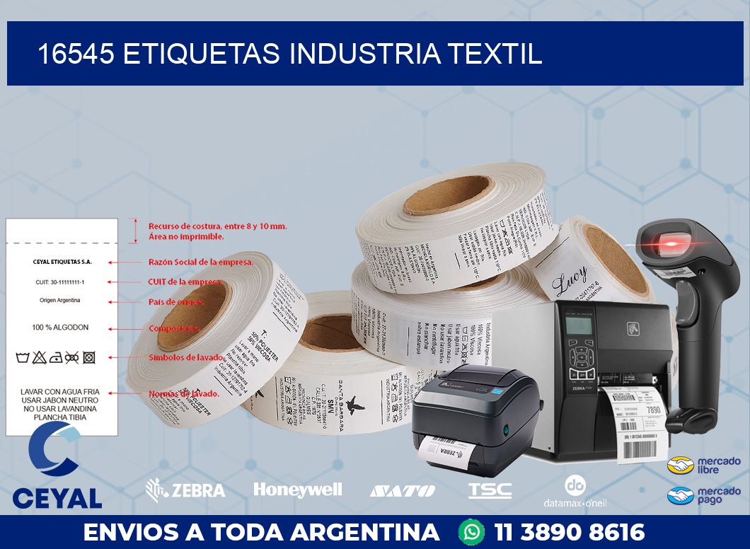 16545 ETIQUETAS INDUSTRIA TEXTIL