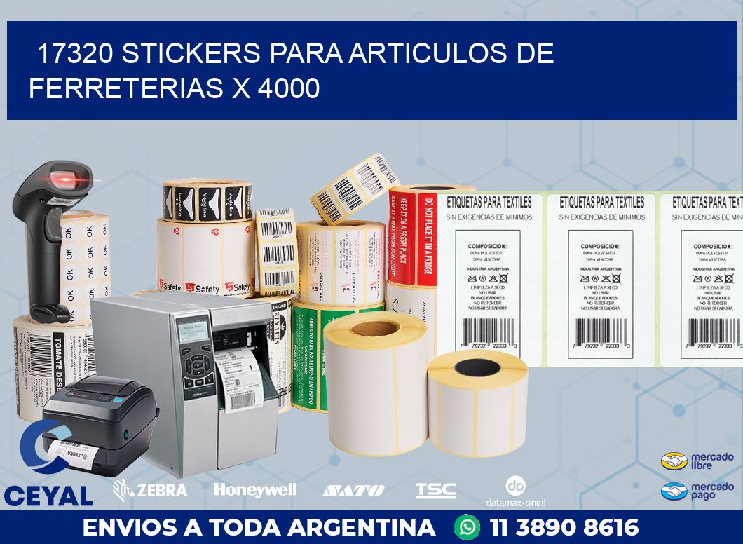 17320 STICKERS PARA ARTICULOS DE FERRETERIAS X 4000