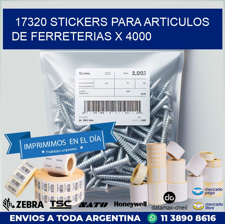 17320 STICKERS PARA ARTICULOS DE FERRETERIAS X 4000