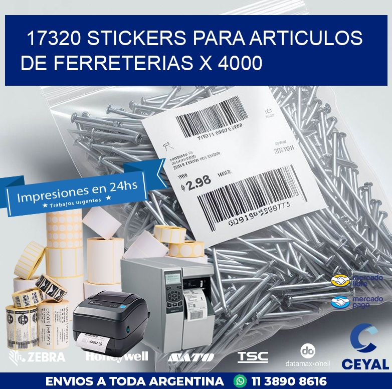 17320 STICKERS PARA ARTICULOS DE FERRETERIAS X 4000