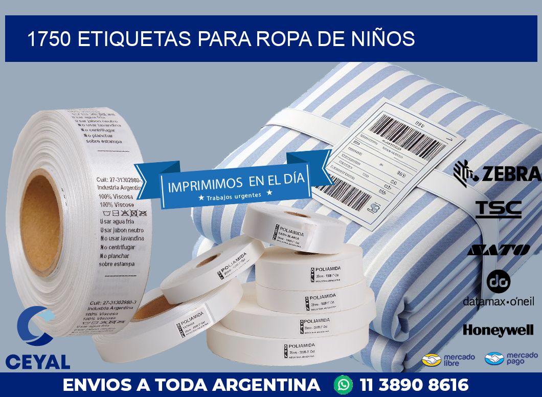 1750 ETIQUETAS PARA ROPA DE NIÑOS
