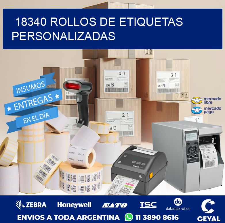 18340 ROLLOS DE ETIQUETAS PERSONALIZADAS