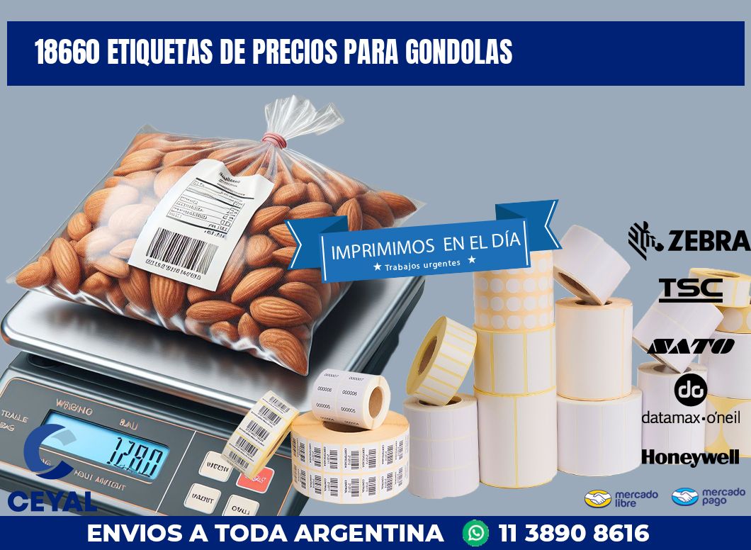 18660 ETIQUETAS DE PRECIOS PARA GONDOLAS