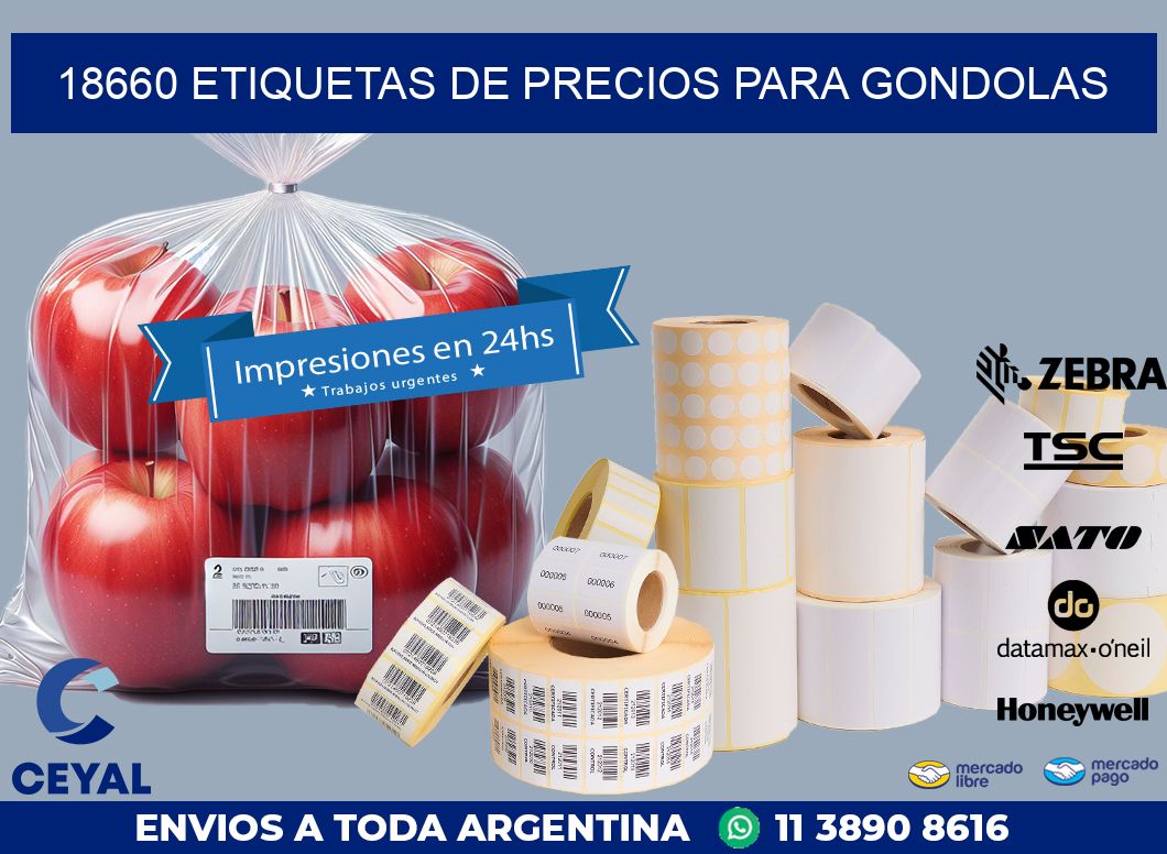18660 ETIQUETAS DE PRECIOS PARA GONDOLAS
