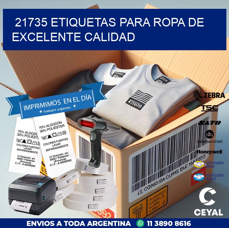 21735 ETIQUETAS PARA ROPA DE EXCELENTE CALIDAD