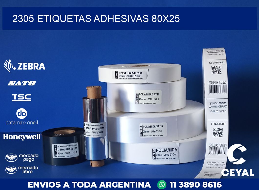 2305 ETIQUETAS ADHESIVAS 80X25