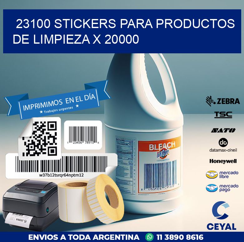 23100 STICKERS PARA PRODUCTOS DE LIMPIEZA X 20000