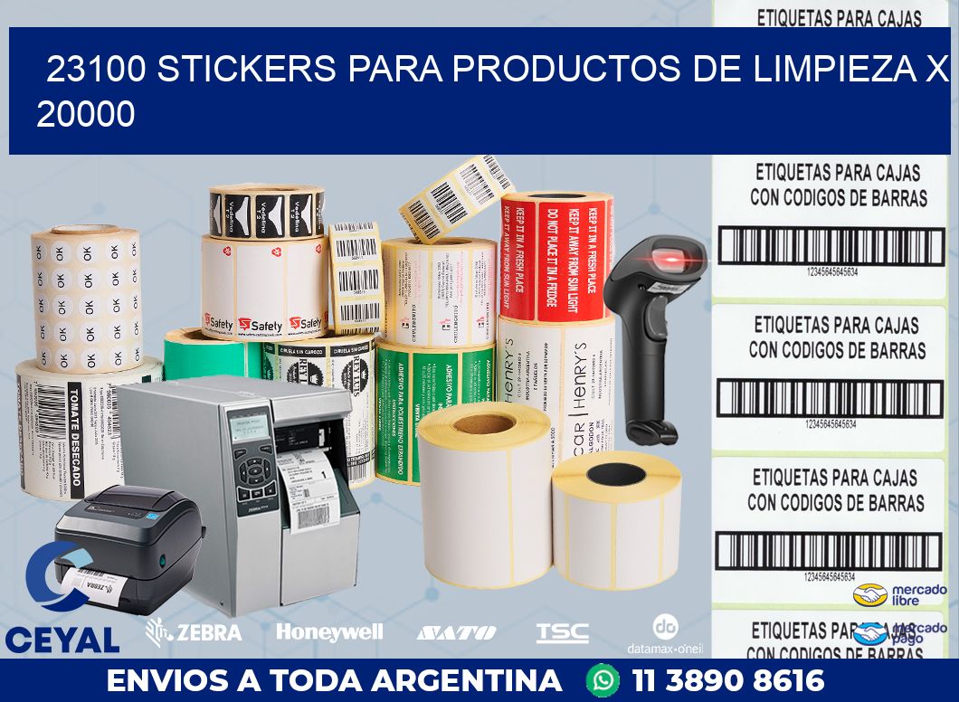 23100 STICKERS PARA PRODUCTOS DE LIMPIEZA X 20000