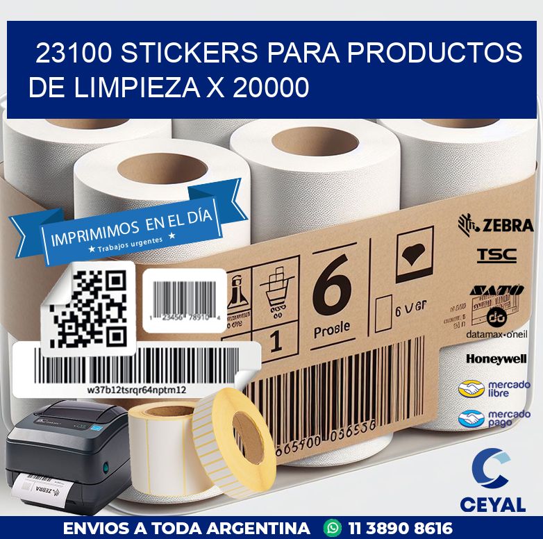 23100 STICKERS PARA PRODUCTOS DE LIMPIEZA X 20000