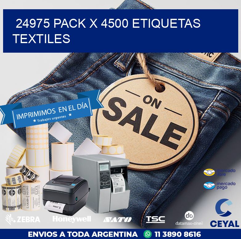 24975 PACK X 4500 ETIQUETAS TEXTILES
