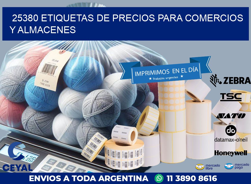25380 ETIQUETAS DE PRECIOS PARA COMERCIOS Y ALMACENES