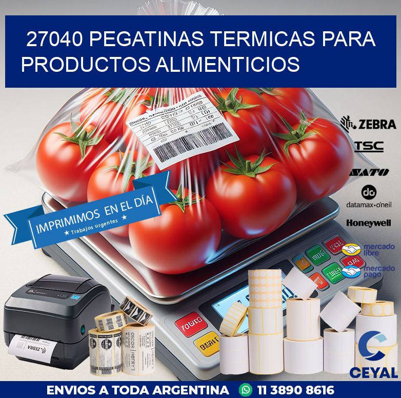 27040 PEGATINAS TERMICAS PARA PRODUCTOS ALIMENTICIOS