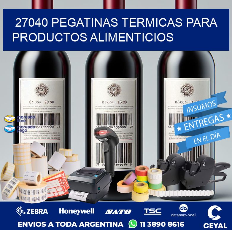 27040 PEGATINAS TERMICAS PARA PRODUCTOS ALIMENTICIOS