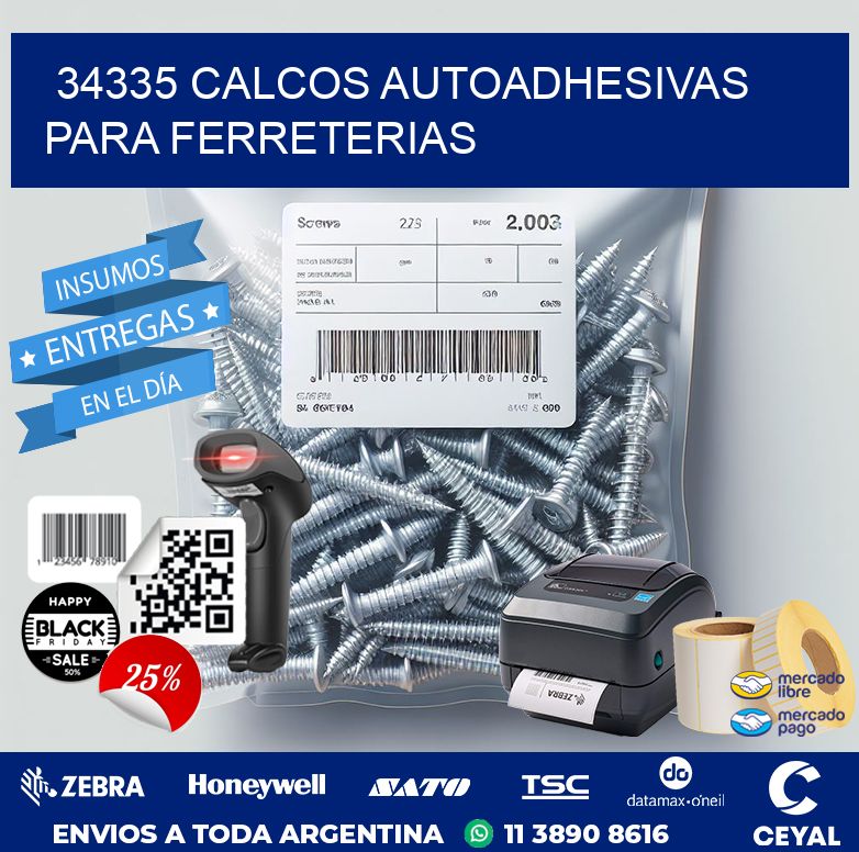 34335 CALCOS AUTOADHESIVAS PARA FERRETERIAS
