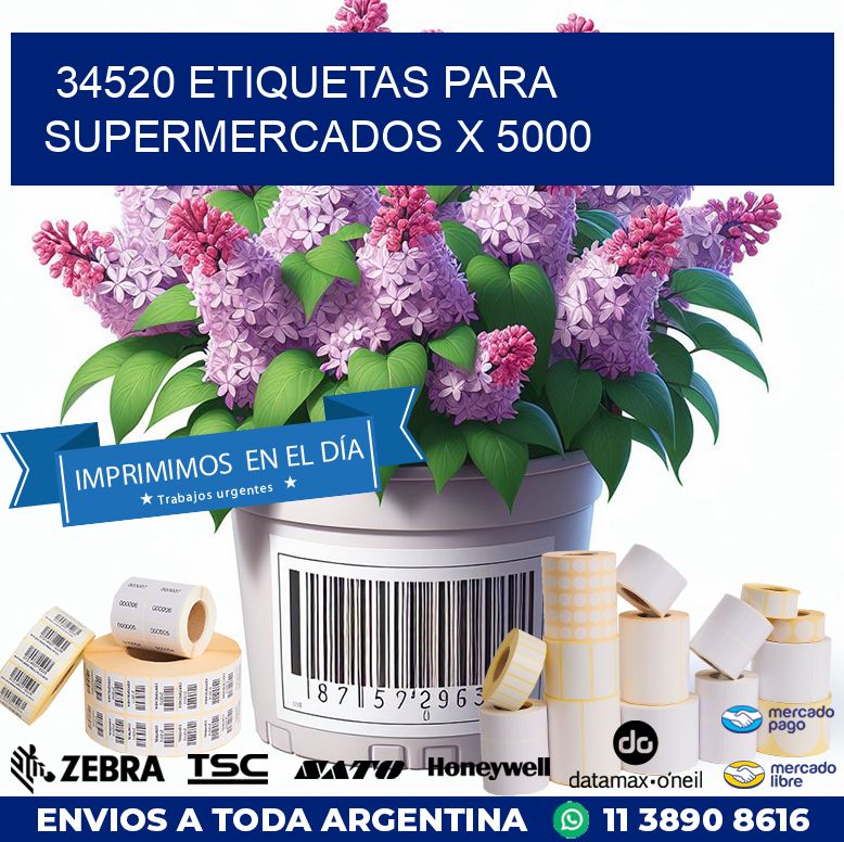 34520 ETIQUETAS PARA SUPERMERCADOS X 5000
