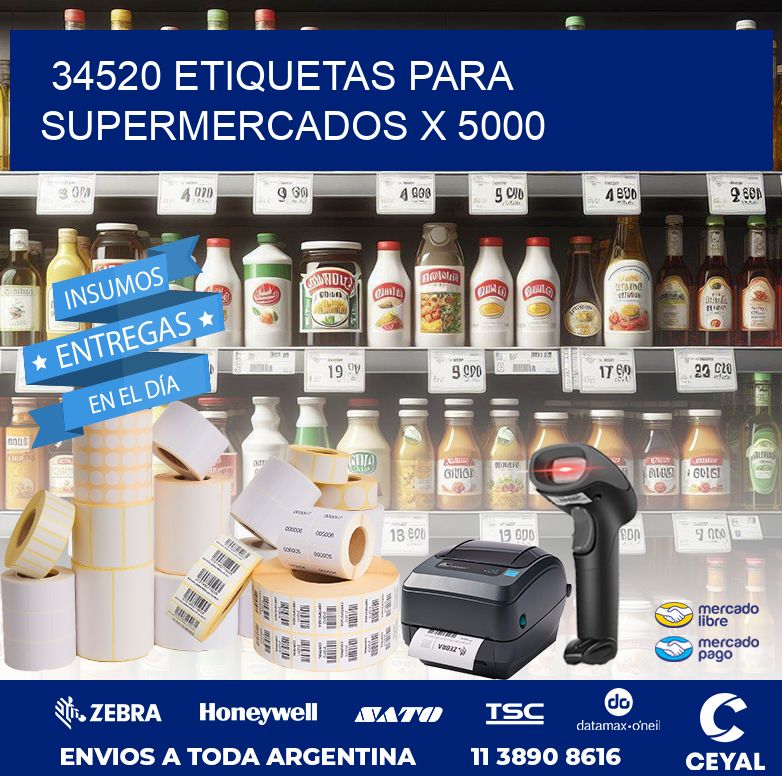34520 ETIQUETAS PARA SUPERMERCADOS X 5000