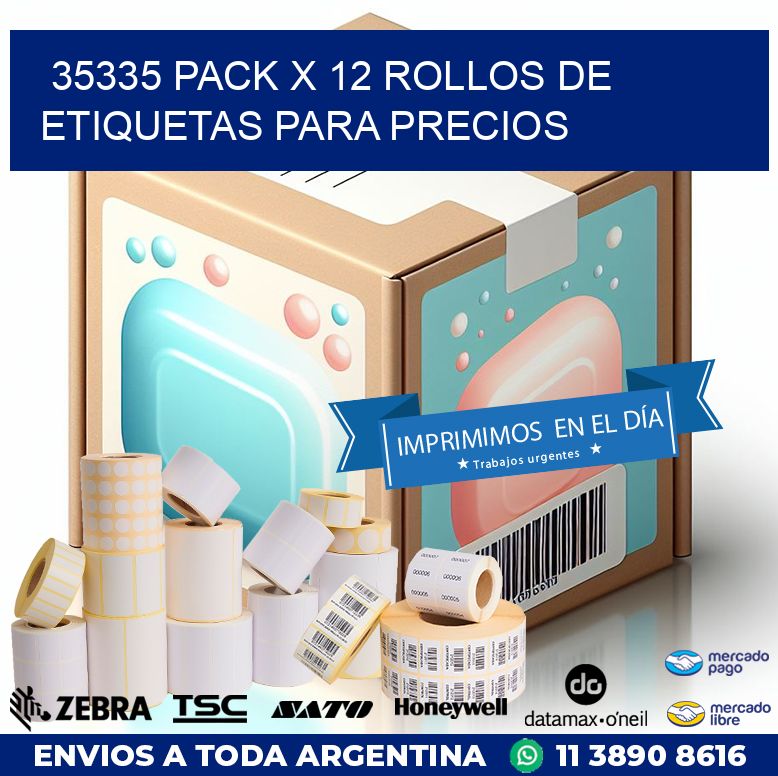 35335 PACK X 12 ROLLOS DE ETIQUETAS PARA PRECIOS