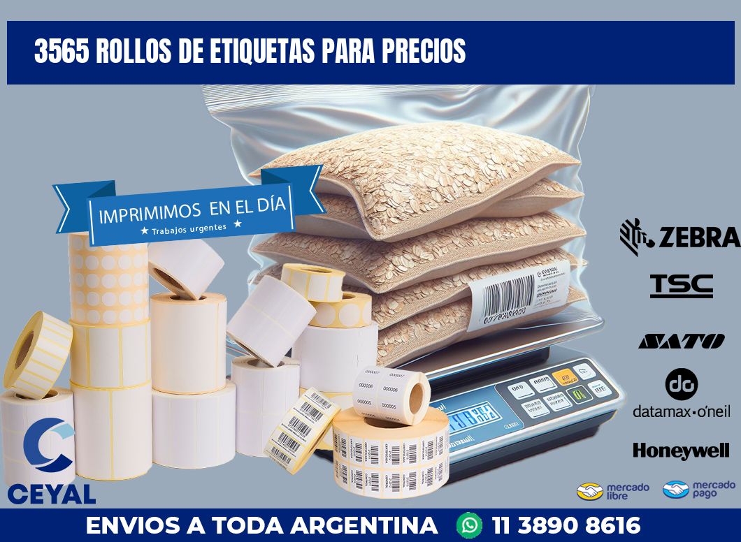 3565 ROLLOS DE ETIQUETAS PARA PRECIOS