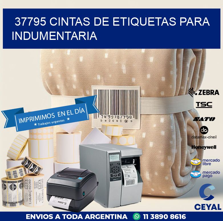 37795 CINTAS DE ETIQUETAS PARA INDUMENTARIA